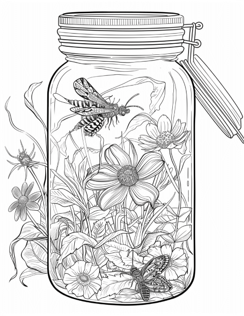 250 Life Inside Jar Coloring Pages For Adults 1