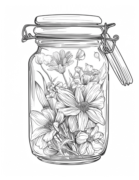 250 Life Inside Jar Coloring Pages For Adults 11