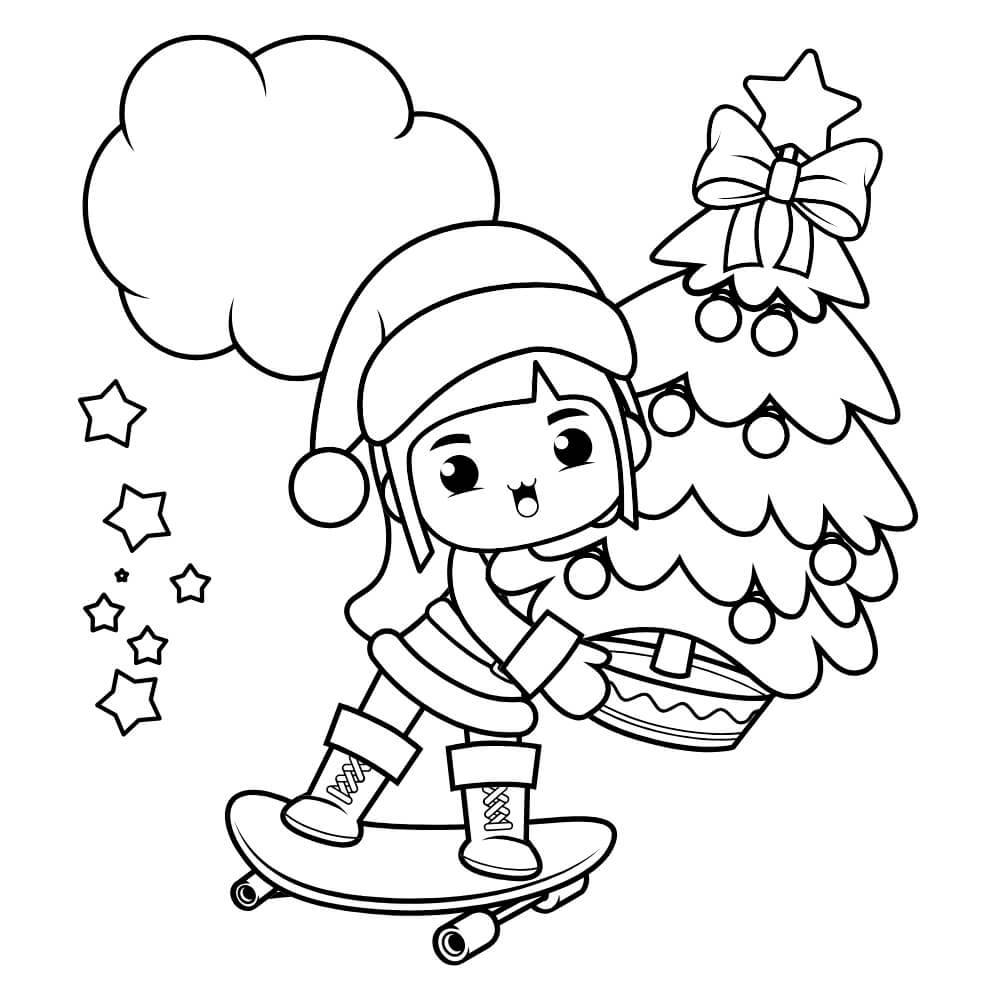 50 Cute Girls Christmas Coloring Pages 17