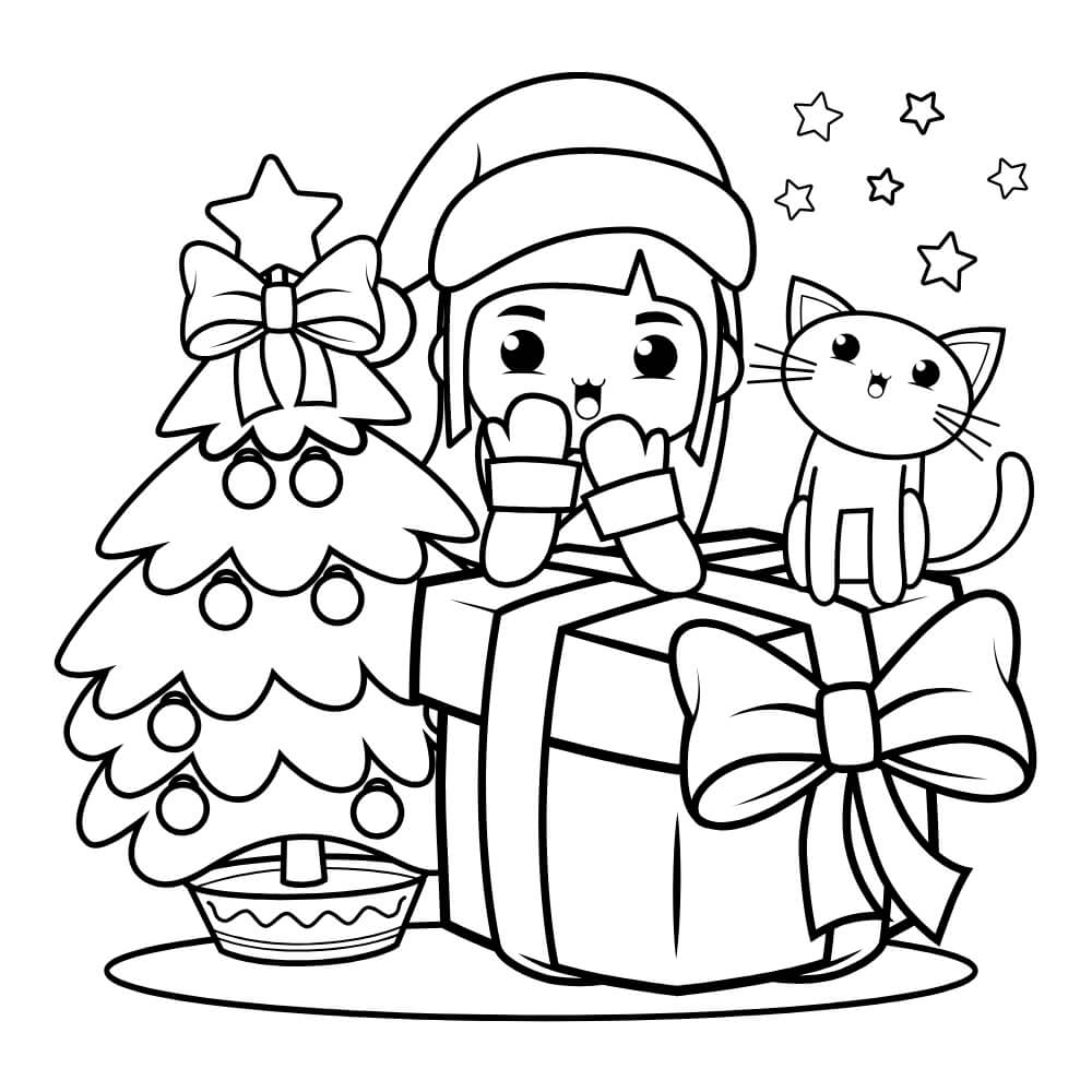 50 Cute Girls Christmas Coloring Pages 2