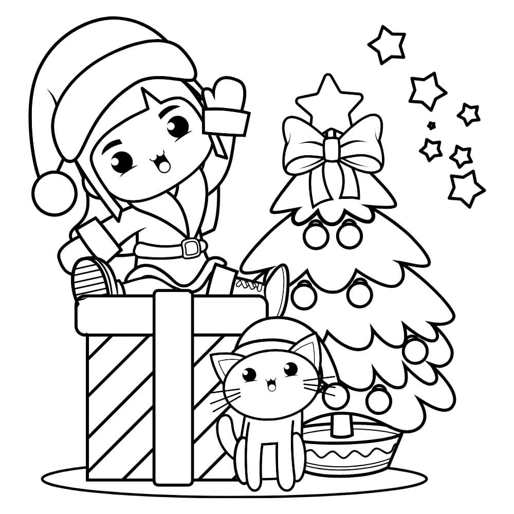 50 Cute Girls Christmas Coloring Pages 4