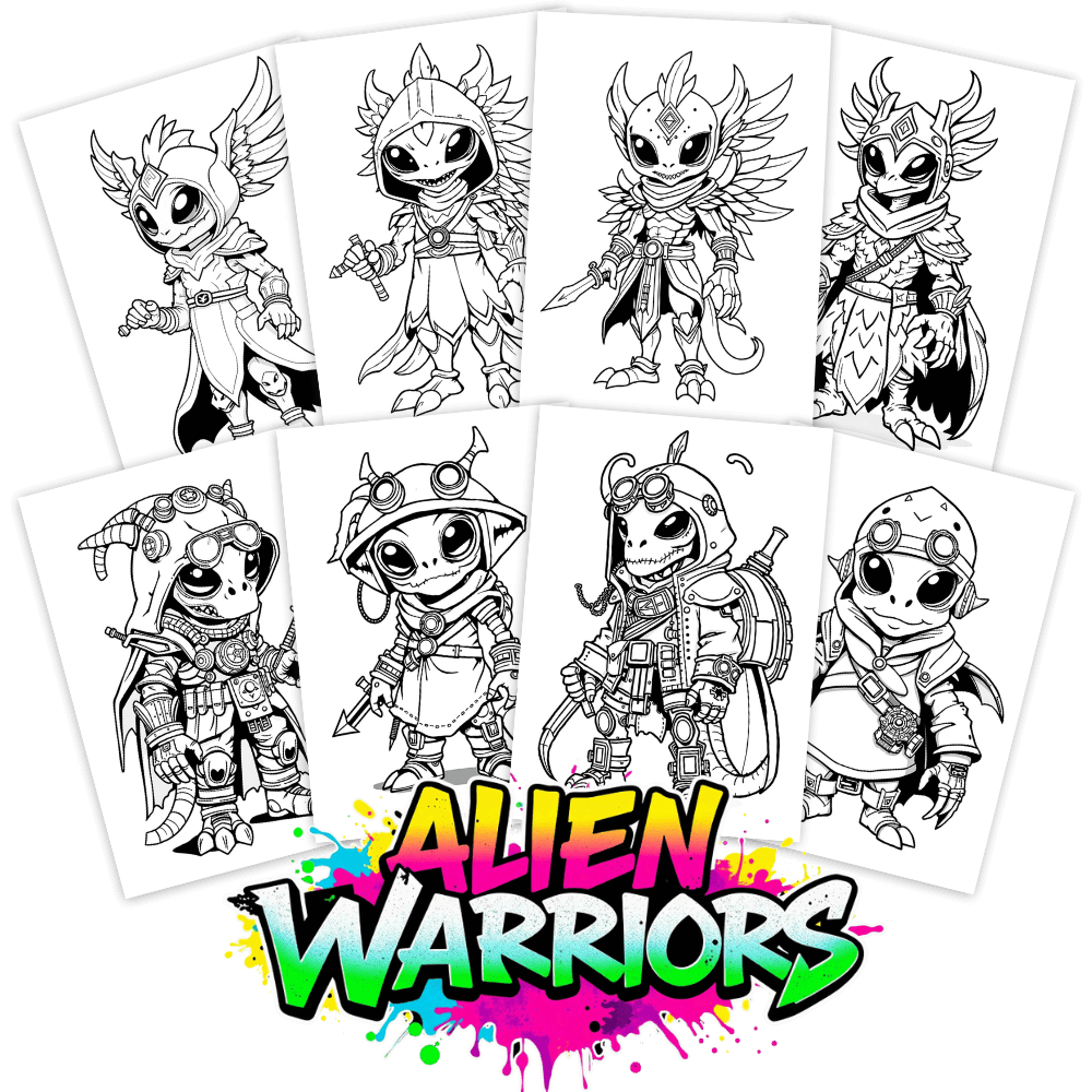 Alien Warriors Coloring Pack Demo 1