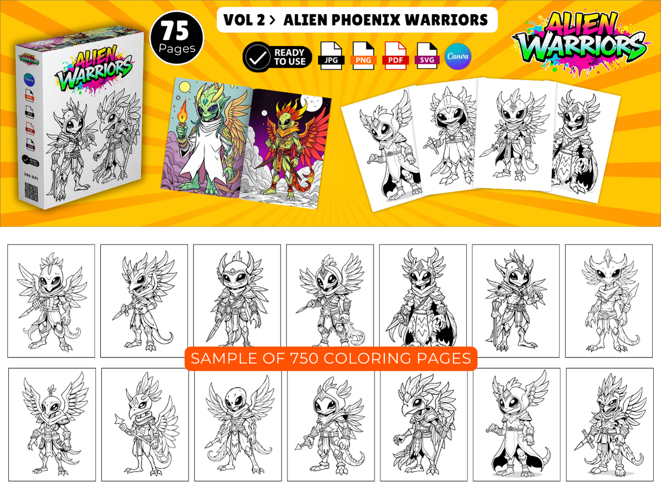 Alien Warriors Coloring Pack Preview 2