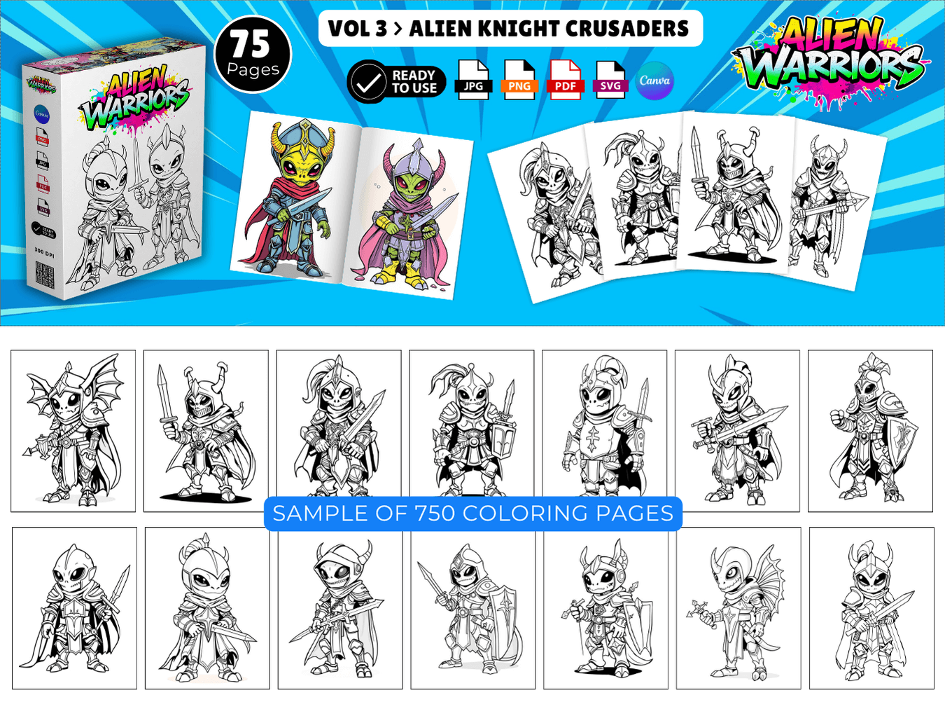 Alien Warriors Coloring Pack Preview 3