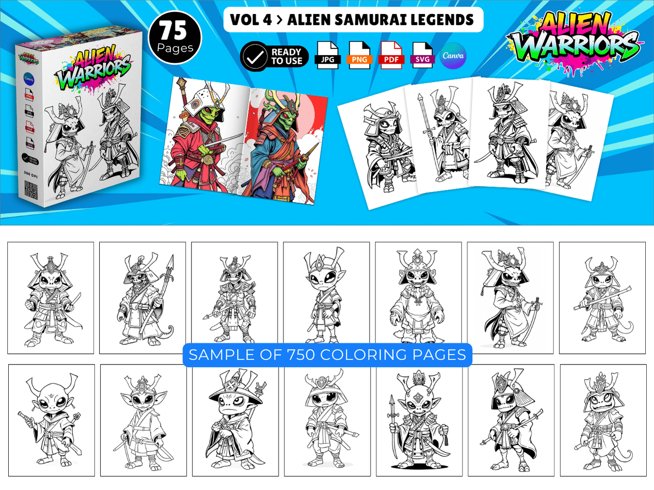 Alien Warriors Coloring Pack Preview 4