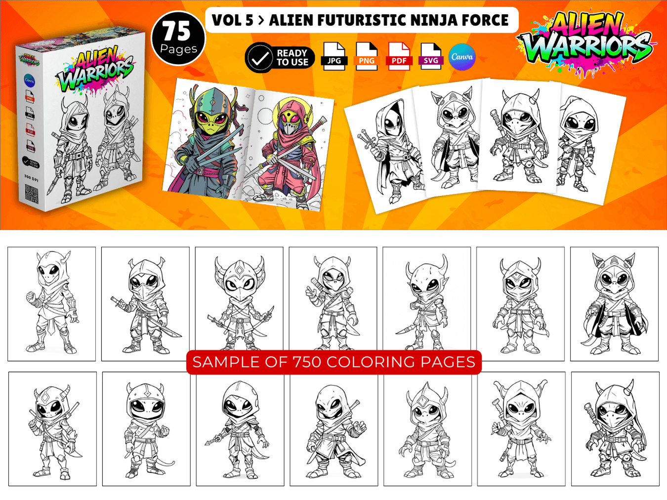 Alien Warriors Coloring Pack Preview 5