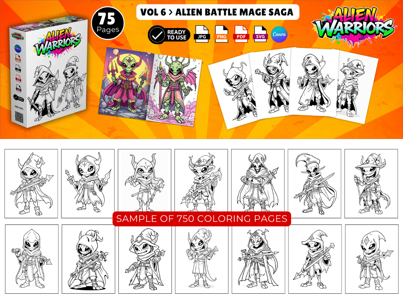 Alien Warriors Coloring Pack Preview 6