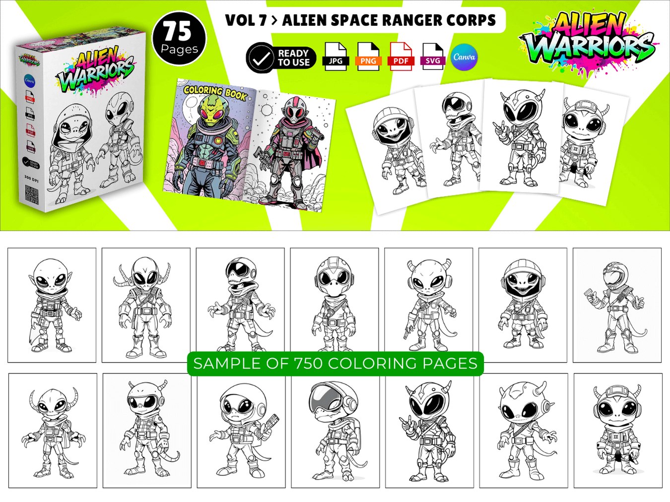 Alien Warriors Coloring Pack Preview 7