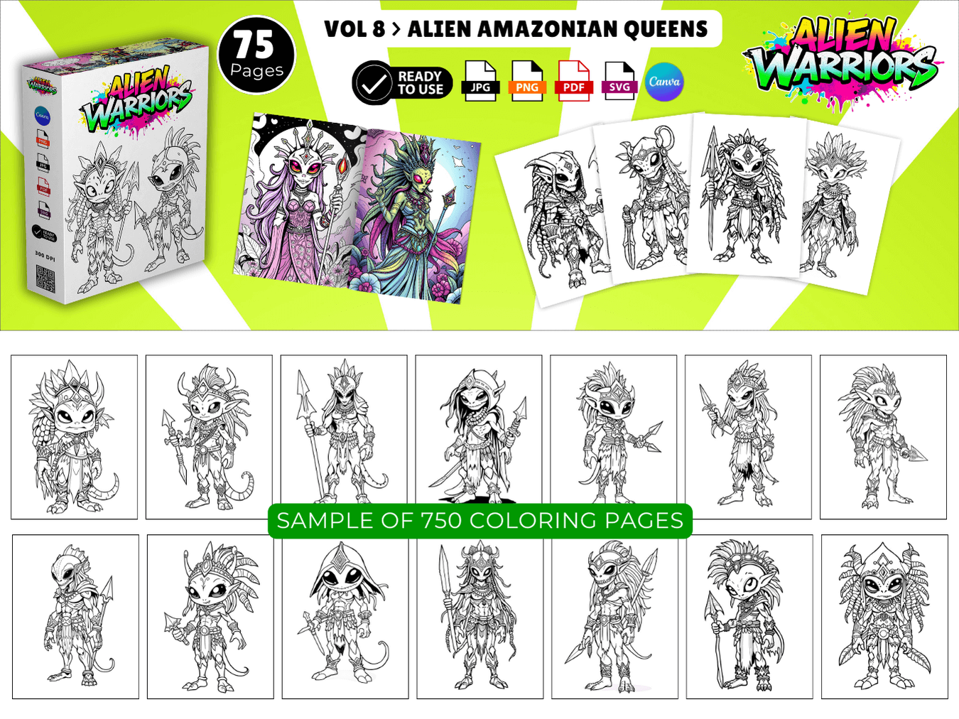 Alien Warriors Coloring Pack Preview 8