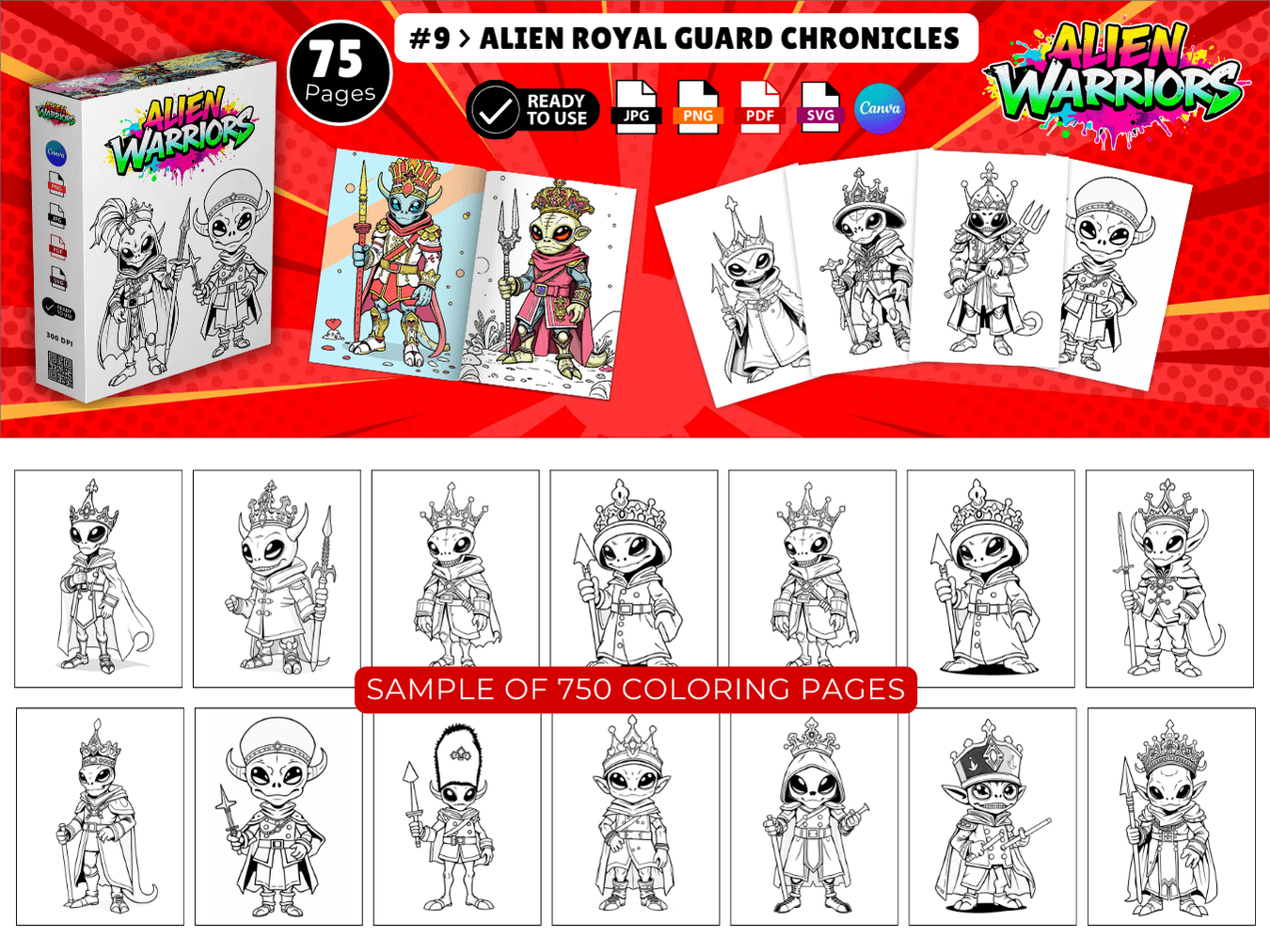 Alien Warriors Coloring Pack Preview 9