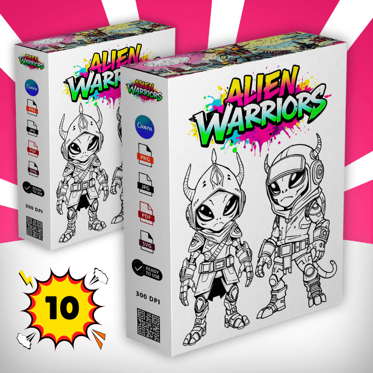 Alien Warriors Coloring Pack Sp 10