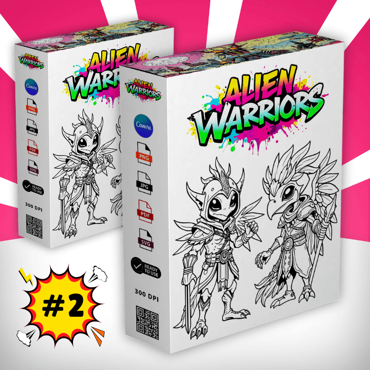 Alien Warriors Coloring Pack Sp 2