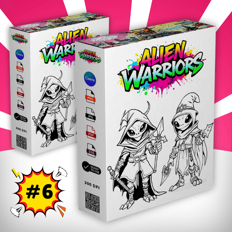 Alien Warriors Coloring Pack Sp 6