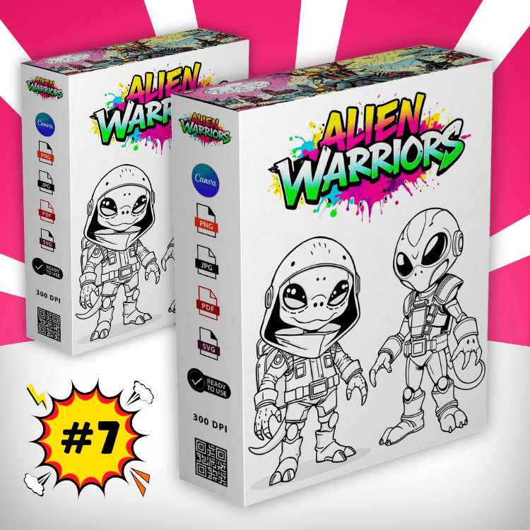 Alien Warriors Coloring Pack Sp 7