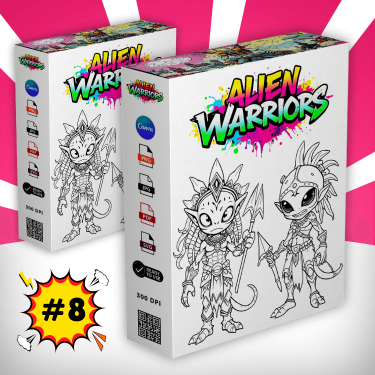 Alien Warriors Coloring Pack Sp 8