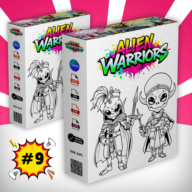 Alien Warriors Coloring Pack Sp 9